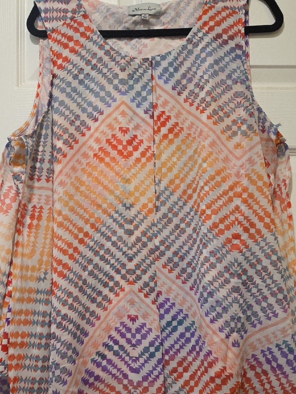 Meera Lane Multicolor Geometric/Aztec Sleeveless Top -
